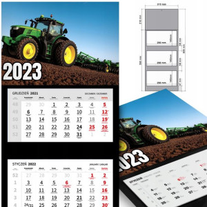 KALENDARZ Trójdzielny 2023 TRAKTOR John DEERE MiX