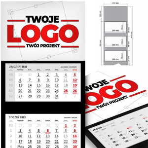 KALENDARZ Trójdzielny 2023 Twoje LOGO Własny Wzór