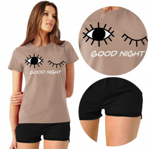 PIŻAMA Damska + Szorty GOOD NIGHT Różne WZORY S