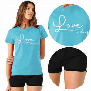 PIŻAMA Damska + Szorty Love to SLEEP Różne WZORY L