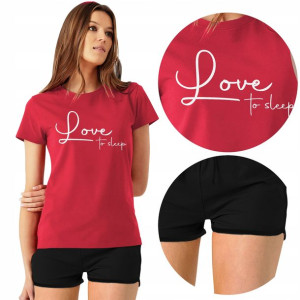 PIŻAMA Damska + Szorty Love to SLEEP Różne WZORY M