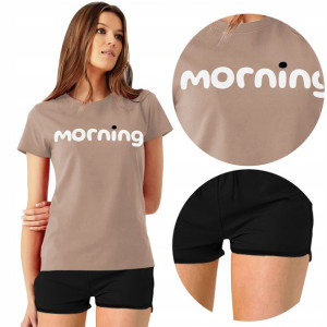 PIŻAMA Damska + Szorty MORNING Wiele WZORÓW - M