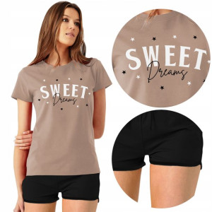 PIŻAMA Damska + Szorty SWEET DREAMS Różne WZORY L
