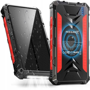 Power Bank Solarny 36000mah 20w 4x Usb-c Qi Feegar