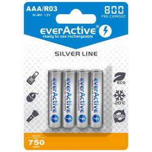 4x Akumulatorki Aaa R3 800mah Everactive Ni-mh