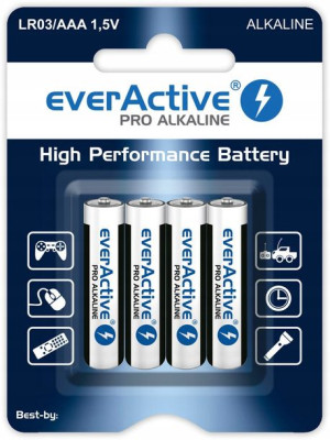 4x BATERIE ALKALICZNE AAA LR03 everActive PRO