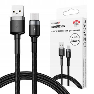 Feegar Kabel USB-A micro-USB QC 3.0 nylon 2.4A