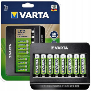 Mega Ładowarka Lcd Varta + 8 Akumulatorów Aa R6