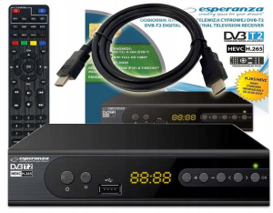 Dekoder Tuner Tv Naziemnej Hd Dvb-t2 Hevc H.265