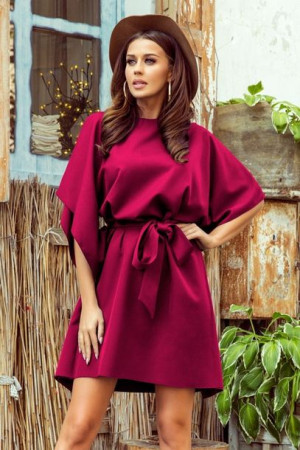 Numoco Sukienka Model Sofia 287-18 Bordo 2XL/3XL