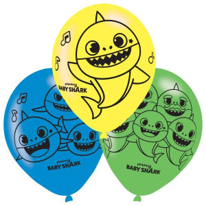 Balony Lateksowe Baby Shark 27,5 Cm 6 Szt.