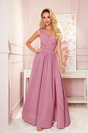 Numoco Sukienka Model Justine 362-1 Powder Pink Brokat M