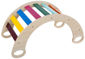 Bujak Huśtawka Tęczowy Most + PODUSZKA Zestaw Montessori