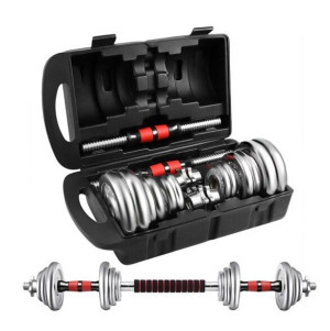 Hantle Regulowane 2x7,5 Kg Sztanga Zestaw 15 Kg Chrom Walizka