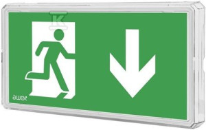 Oprawa EXIT LED 1W 3h dwuzadaniowa biała + PU31, numer katalogowy: ETE/1W/C