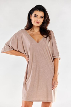 Awama Sukienka Model A557 Beige Uniwersalny