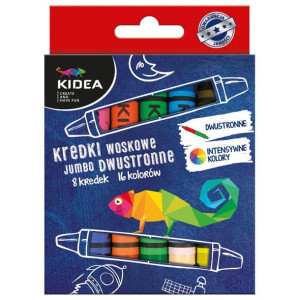 Kredki woskowe dwustronne JUMBO 8szt. Kidea DERFORM