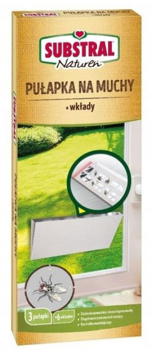 Pułapka Naturen na Muchy 3szt i 6 szt Wkładów Substral (R)