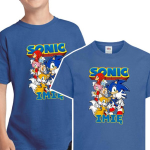 KOSZULKA DZIECIĘCA Własne IMIĘ Wzory SONIC 98 cm