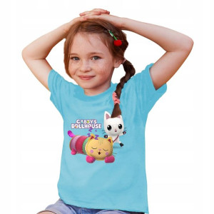 T-SHIRT dla DZIECI KOCI Domek GABI Wzory - 122 cm
