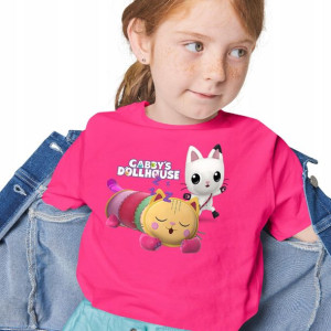 T-SHIRT dla DZIECI KOCI Domek GABI Wzory - 134 cm