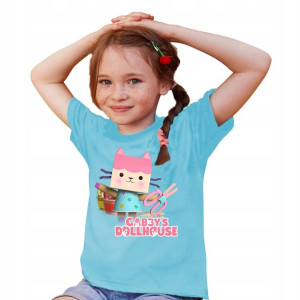 T-SHIRT Dziecięcy KOCI Domek GABI Wzory - 110 cm