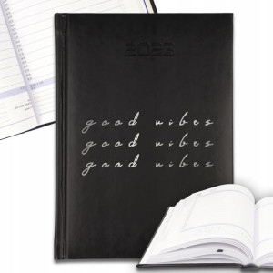 KALENDARZ A5 2023 Good Vibes SILVER Srebrne WZORY