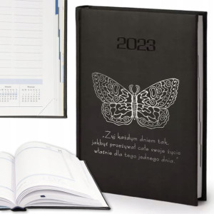KALENDARZ A5 2023 Motywujące Teksty SILVER WZORY
