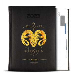 Kalendarz A5 2023 Znaki Zodiaku Baran Wzory Gold