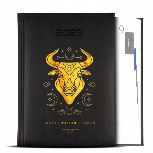 Kalendarz A5 2023 Znaki Zodiaku Byk Wzory Gold