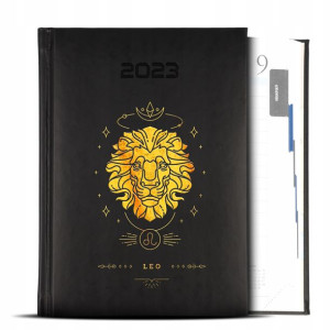 Kalendarz A5 2023 Znaki Zodiaku Lew Wzory Gold