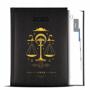 Kalendarz A5 2023 Znaki Zodiaku Waga Wzory Gold