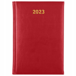 KALENDARZ Książkowy Dzienny A5 2023 Czerwony