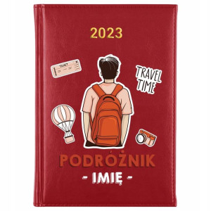 KALENDARZ Planer A5 2023 PODRÓŻNIKA Własne IMIĘ