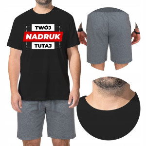 Komplet PIŻAMA Męska + SPODENKI Własny WZÓR - XL