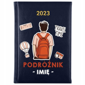 KALENDARZ Terminarz A5 2023 PODRÓŻNIKA Własne IMIĘ