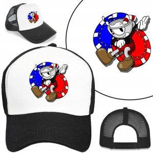 Modna CZAPKA z Daszkiem Bejsbolówka CUPHEAD Wzory