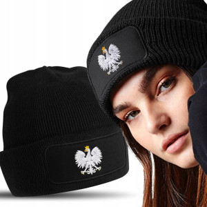 Ciepła CZAPKA Beanie PATRIOTYCZNA Orzeł POLSKA