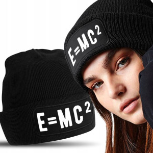 Ciepła CZAPKA Zimowa Dwuwarstwowa E=MC2 MiX WZORÓW