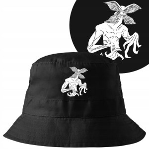 KAPELUSZ BUCKET HAT Czarny STRANGER THINGS Wzory