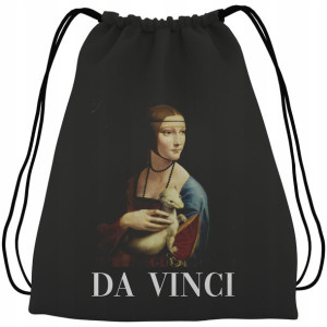 Plecak WOREK Bawełna CZARNY DA VINCI Sztuka WZORY