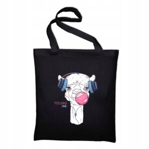 Czarna TORBA Shopper na ramię Prezent ALPAKA 08