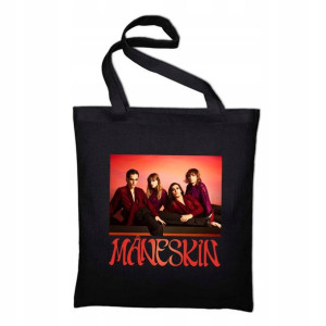 Czarna TORBA Shopper na ramię Prezent MANESKIN 04