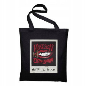 Czarna TORBA Shopper na ramię Prezent MANESKIN 08