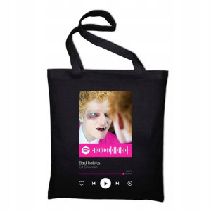 Czarna TORBA Shopper wzór Ed Sheeran BAD HABITS 05