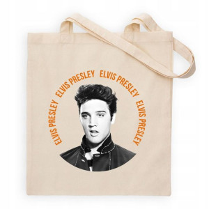 Torba Shopper Beżowa Dużo WZORÓW ELVIS PRESLEY