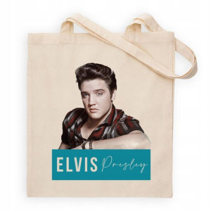 TORBA Shopper Beżowa Dużo WZORÓW ELVIS PRESLEY