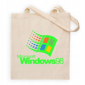 TORBA Shopper Beżowa ECO Dużo WZORÓW WINDOWS Retro