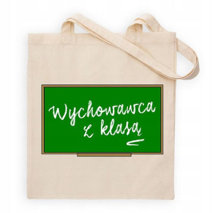 TORBA Shopper Beżowa PREZENT dla NAUCZYCIELA Wzory