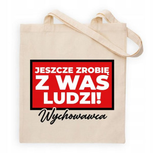 TORBA Shopper Beżowa PREZENT dla NAUCZYCIELA Wzory